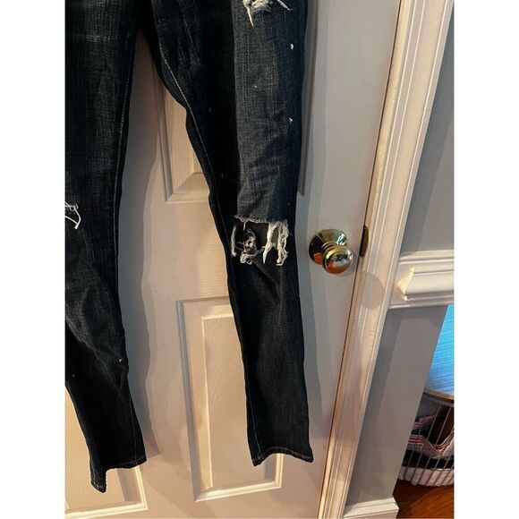 Current Elliott The Skinny Distressed Paint Splattered Jeans sz 27 EUC - Picture 9 of 14